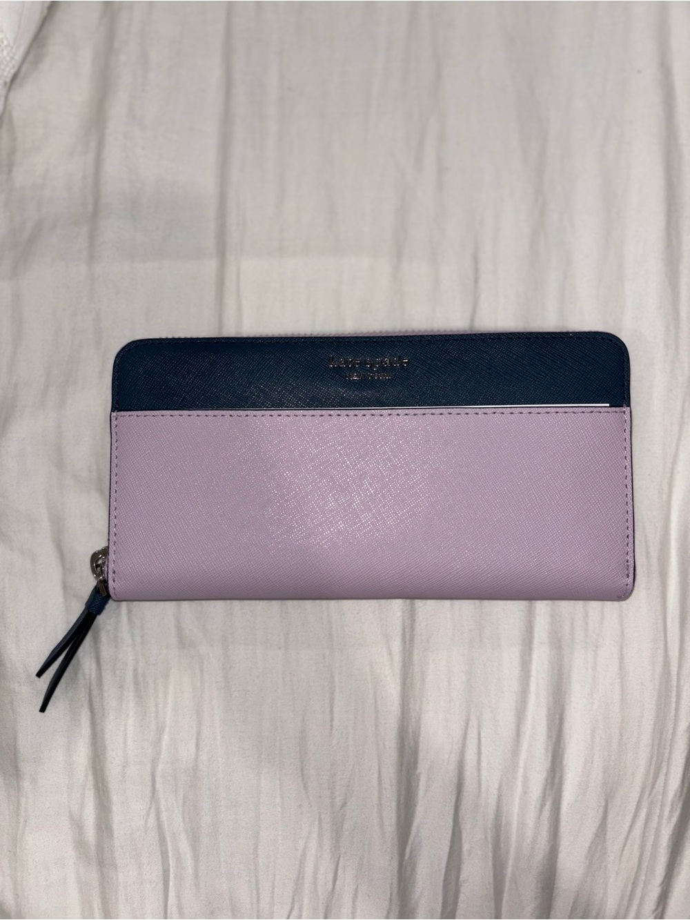 kate spade Lavender and Navy Zip-Around Wallet